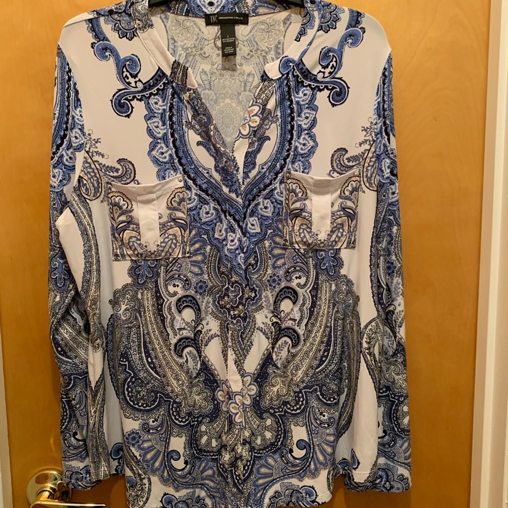 INC. Large long sleeve blouse.